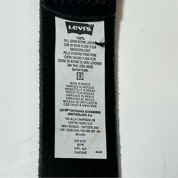 LEVIS Black Full Grain Genuine Leather Belt US 34 EU 85 - Picture 7 of 11
